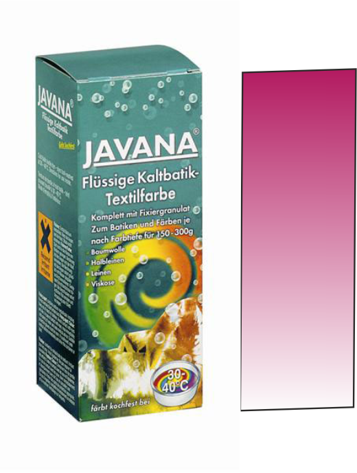 Javana, Germany - Течна текстилна боя за батика и цялостно боядисване 30/40 градуса - ЧЕРВЕНА ЦИКЛАМА
