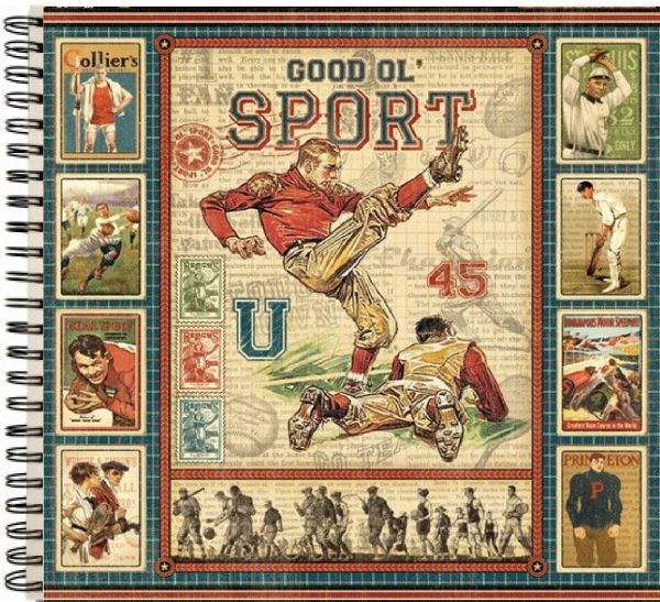 ALBUM SCRAPBOOKING "Good Ol' Sport" - Дизайнерски скрапбукинг албум 36 страници 30,5х30,5 см
