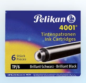 INK CARTRIDGES PELIKAN - Мастилни ПАТРОНИ за писалки 6бр BRILLIANT BLACK