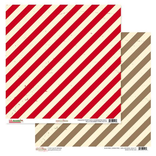 GLITZ USA # HELLO DECEMBER  - Дизайнерски скрапбукинг картон 30,5 х 30,5 см.