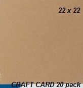 KRAFT CARD 8" x 8" - Крафт картон 22 x 22 cm 300 гр., пакет 20 листа