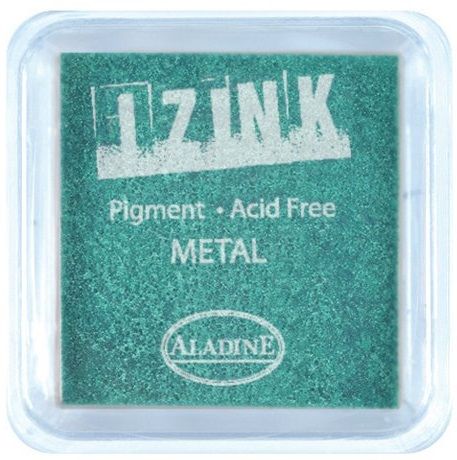IZINK PAD PIGMENT - Среден тампон 4х4см - METAL GREEN