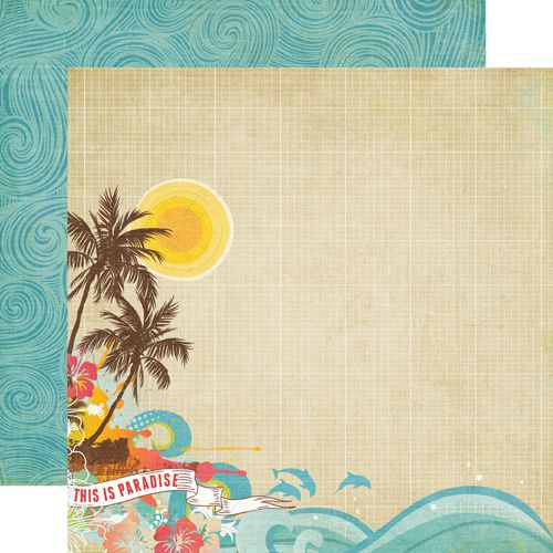 ECHO PARK USA # PARADISE BEACH - Дизайнерски скрапбукинг картон 30,5 х 30,5 см. 