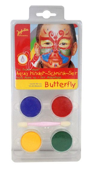 Aqua Make-up set ,Germany  - Комплект бои за лице тяло + четка, BUTTERFLY