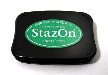 StazOn, Solvet ink pad - Тампон с мастило за твърди и неабсорбиращи повърхности - Eden green