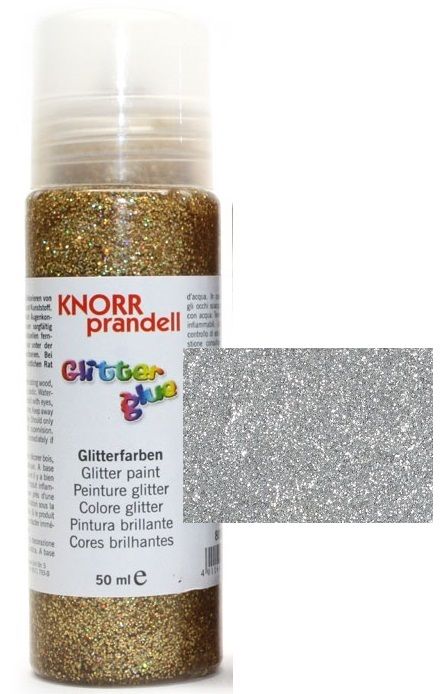 Glitter Glue с накрайник - Брокат контур за декорация 50ml. SILVER