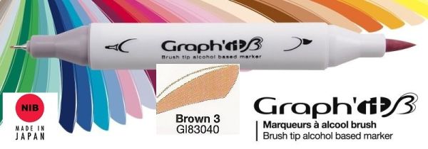 3040 BROWN 3 - GRAPH IT BRUSH MARKER - Двувърх дизайн маркери ЧЕТКА