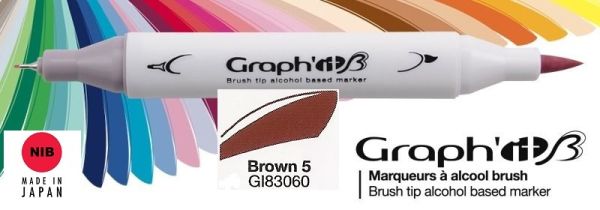 3060 BROWN 5 - GRAPH IT BRUSH MARKER - Двувърх дизайн маркери ЧЕТКА