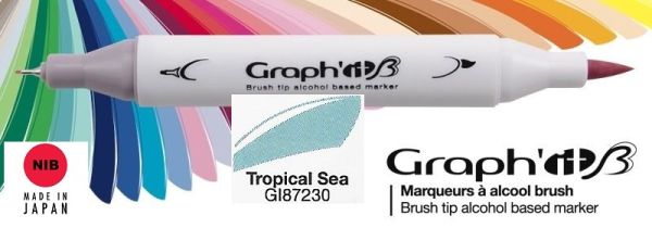 7230 TROPICAL SEA - GRAPH IT BRUSH MARKER - Двувърх дизайн маркери ЧЕТКА