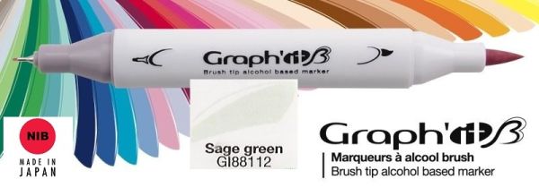 8112 SAGE GREEN - GRAPH IT BRUSH MARKER - Двувърх дизайн маркери ЧЕТКА