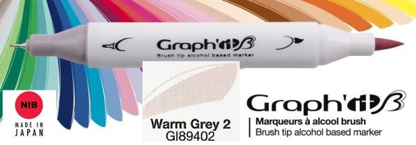 9402 WARM GREY 2 - GRAPH IT BRUSH MARKER - Двувърх дизайн маркери ЧЕТКА