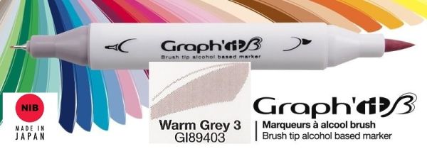 9403 WARM GREY 3 - GRAPH IT BRUSH MARKER - Двувърх дизайн маркери ЧЕТКА