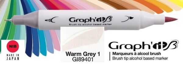9401 WARM GREY 1 -  GRAPH IT BRUSH MARKER - Двувърх дизайн маркери ЧЕТКА