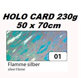 HOLOGRAPHIC CARD 230g  50х70см  - Холографски картон SILVER FLAME