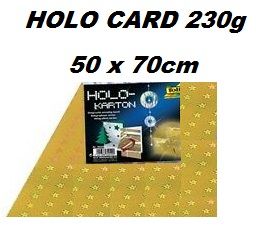HOLOGRAPHIC CARD 230g  50х70см  - Холографски картон GOLD Stars