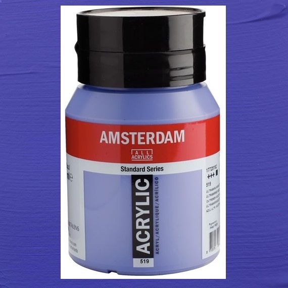 AMSTERDAM ACRYLIC 500ml - Акрилна боя за живопис - Ultramarine violet light 519