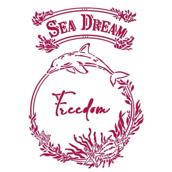 Stencil A4 Romantic Sea Dream Freedom