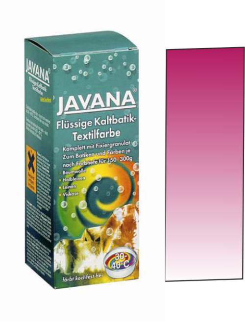 Javana, Germany - Течна текстилна боя за батика и цялостно боядисване 30/40 градуса - ЧЕРВЕНА ЦИКЛАМА