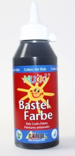 MUCKI, Craft Paint - Безвредна боя за детско рисуване 250 мл - ЧЕРНА