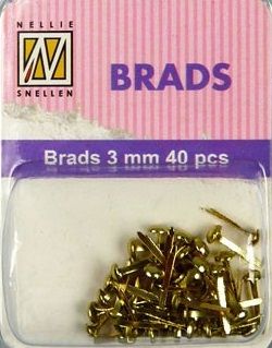 BRADS 3mm 40 бр FLORAL GOLD