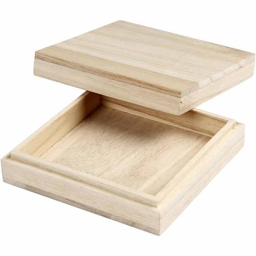 BOX SQUARE - Дървена кутия 10 х 10 X 3см