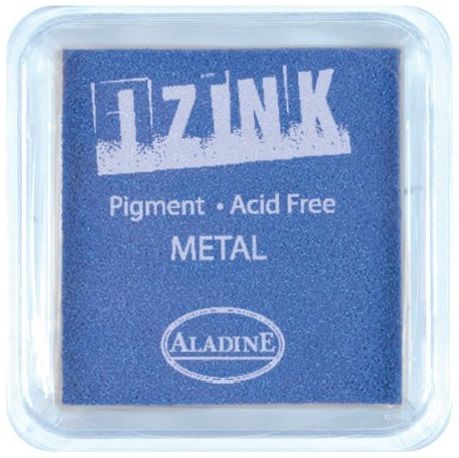 IZINK PAD PIGMENT - Среден тампон 4х4см - METAL BLUE