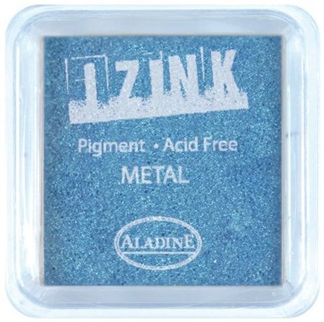 IZINK PAD PIGMENT - Среден тампон 4х4см - METAL LIGHT BLUE