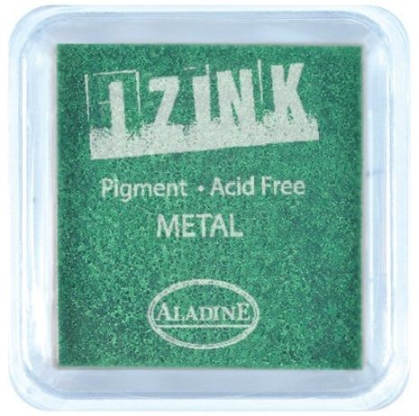 IZINK PAD PIGMENT - Среден тампон 4х4см - METAL LIGHT GREEN