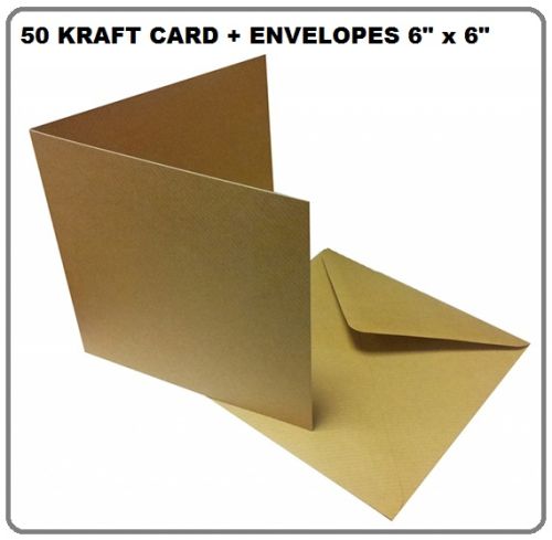 KRAFT cards & envelopes 6" X 6" - 50 КРАФТ картички и пликове 15.2 Х 15.2