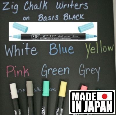 ZIG CHALK WRITER * JAPAN - Фин двувърх маркер 1.00 и 1,2 мм PASTEL BLUE