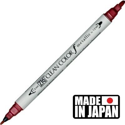 ZIG CLEAN COLORf  * JAPAN - Фин двувърх металик маркер 1.00 и 1,2 мм METALLIC RED