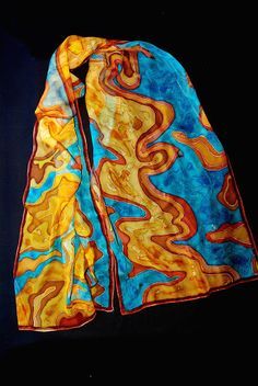 JAVANA SILK PONGE SCARF - Поръбен шал от естествена коприна 200 x 45 см.