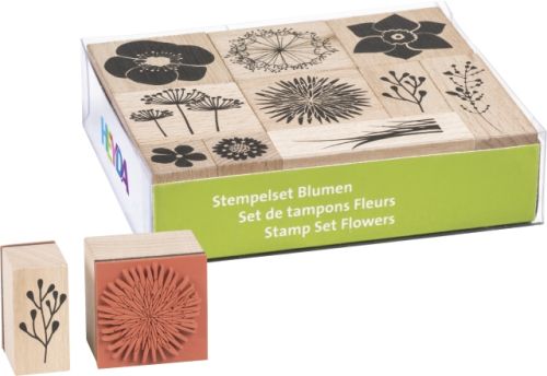 STAMP SET FLOWERS - Комплект гумени печати 