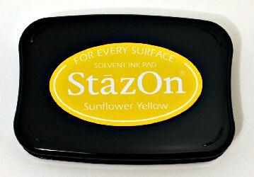 StazOn, Solvet ink pad - Тампон с мастило за твърди и неабсорбиращи повърхности - Sunflower yellow