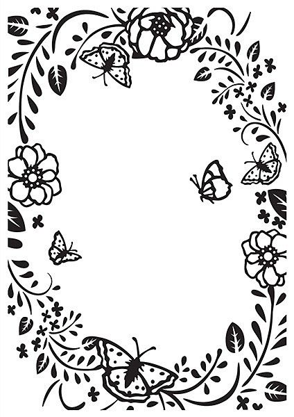 Embossing Folders "flower rectangle frame"  - Папка за релеф / hsf016