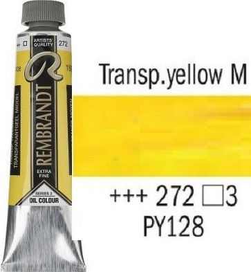 REMBRANDT Екстра Фини Маслени Бои 40 мл. - Transparent Yellow Medium 3, № 272