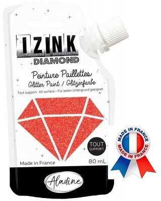 DIAMOND GLITTER PAINT - Универсална брокатна боя  80мл  RED