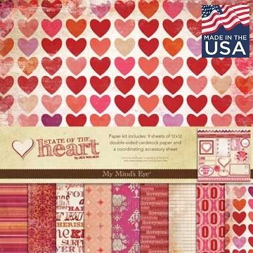 MME USA # STATE of the  HEART Pad  - Дизайнерски блок 12"x12" 