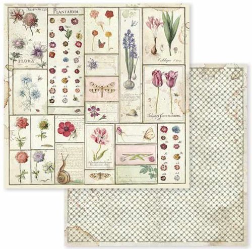 Stamperia, Spring Botanic Herbarium Paper Sheet - Дизайнерски скрапбукинг картон 30,5 х 30,5 см.
