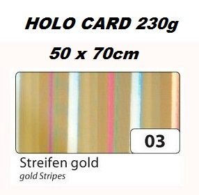 HOLOGRAPHIC CARD 230g  50х70см  - Холографски картон GOLD STRIPES