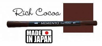 MEMENTO BRUSH MARKER , Japan - Двувърх маркер ЧЕТКА - RICH COCOA