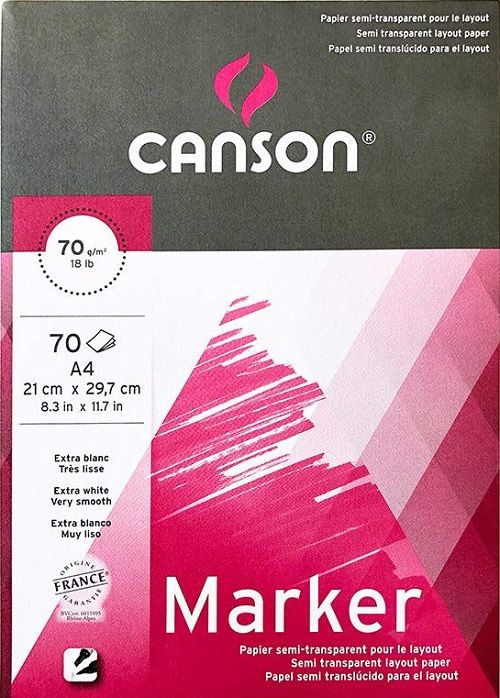MARKER PAD CANSON A4 -  Блок за MARKER рисуване 70 листа / А4