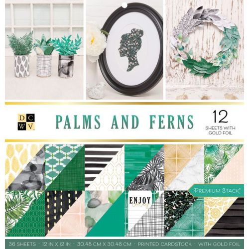 DCWV Palms and Ferns - Дизайнерски блок 12