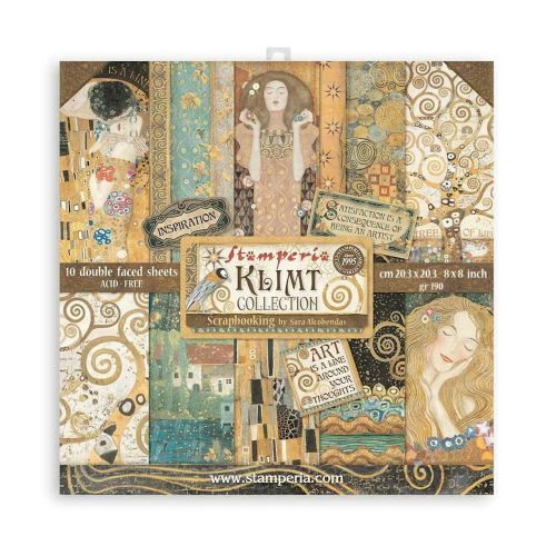 STAMPERIA - Klimt 8x8 Inch Paper Pack - Дизайнерски блок 20.5 X 20.5CM