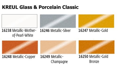 KREUL Glass & Porcelain Clasic - Глазурна боя за порцелан и стъкло, 20 мл. - METALLIC - GOLD BRONZE