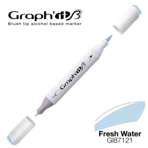 7121 FRESH WATER - GRAPH IT BRUSH MARKER - Двувърх дизайн маркер ЧЕТКА