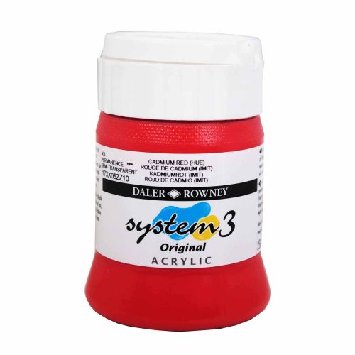 DALER-ROWNEY SYSTEM 3 ACRYLIC 250ml - Екстра фини АКРИЛНИ БОИ # CADMIUM RED HUE 503
