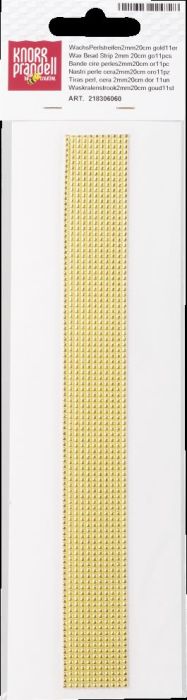 Восъчни мъниста ленти за свещи, Злато гланц, 2мм. х 200мм.,  за  свещи - Wax - Bead Stripes 200 mm Ø 2 mm