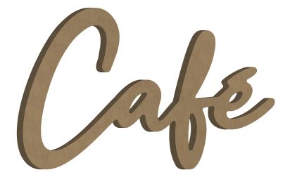 ALADIN, France - MDF декоративен надпис 38.4 x 24.7 х 1.6 см. "Cofe"