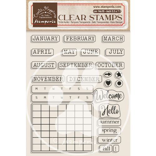 Acrylic stamp cm 14x18 - Create Happiness Christmas calendar, monthly